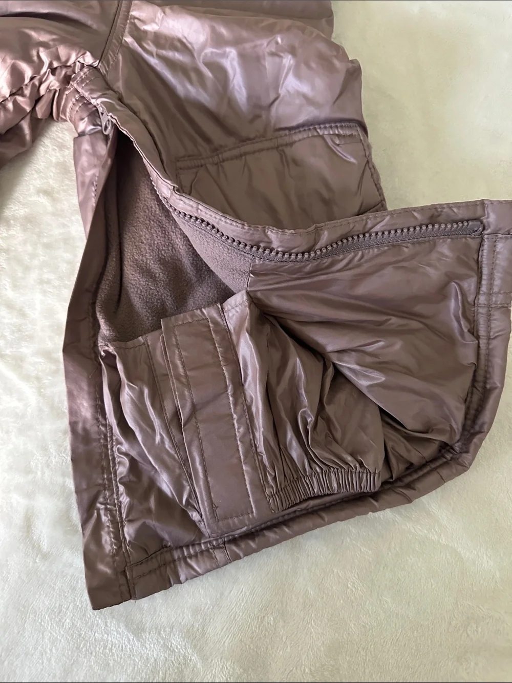 GAP shiny Tan Insulated Bib Snow Pants